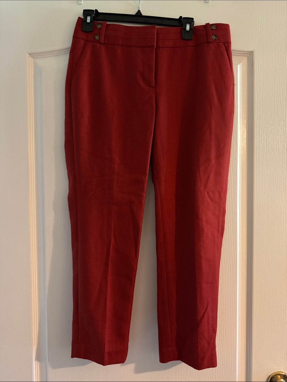 LOFT Red Straight Leg Tailored Pants